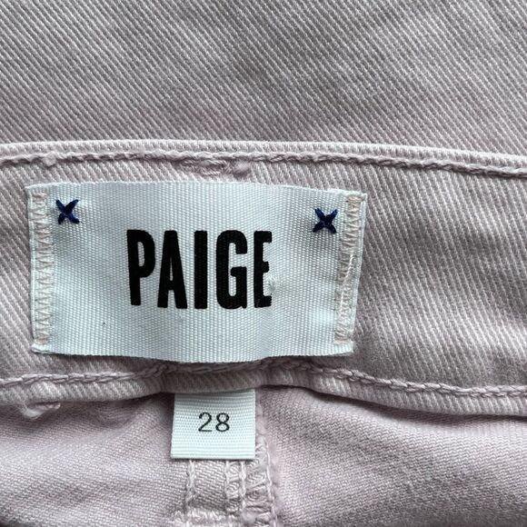Paige Kylie Crop Jeans Women's 28 Cotton Blend Mauve Lilac Artsy Boho Lagenlook - Picture 8 of 8